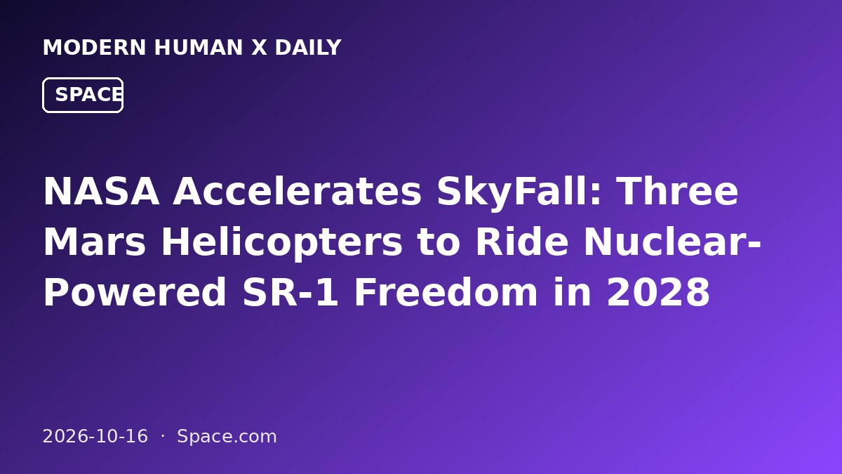 NASA Accelerates SkyFall: Three Mars Helicopters to Ride Nuclear-Powered SR-1 Freedom in 2028